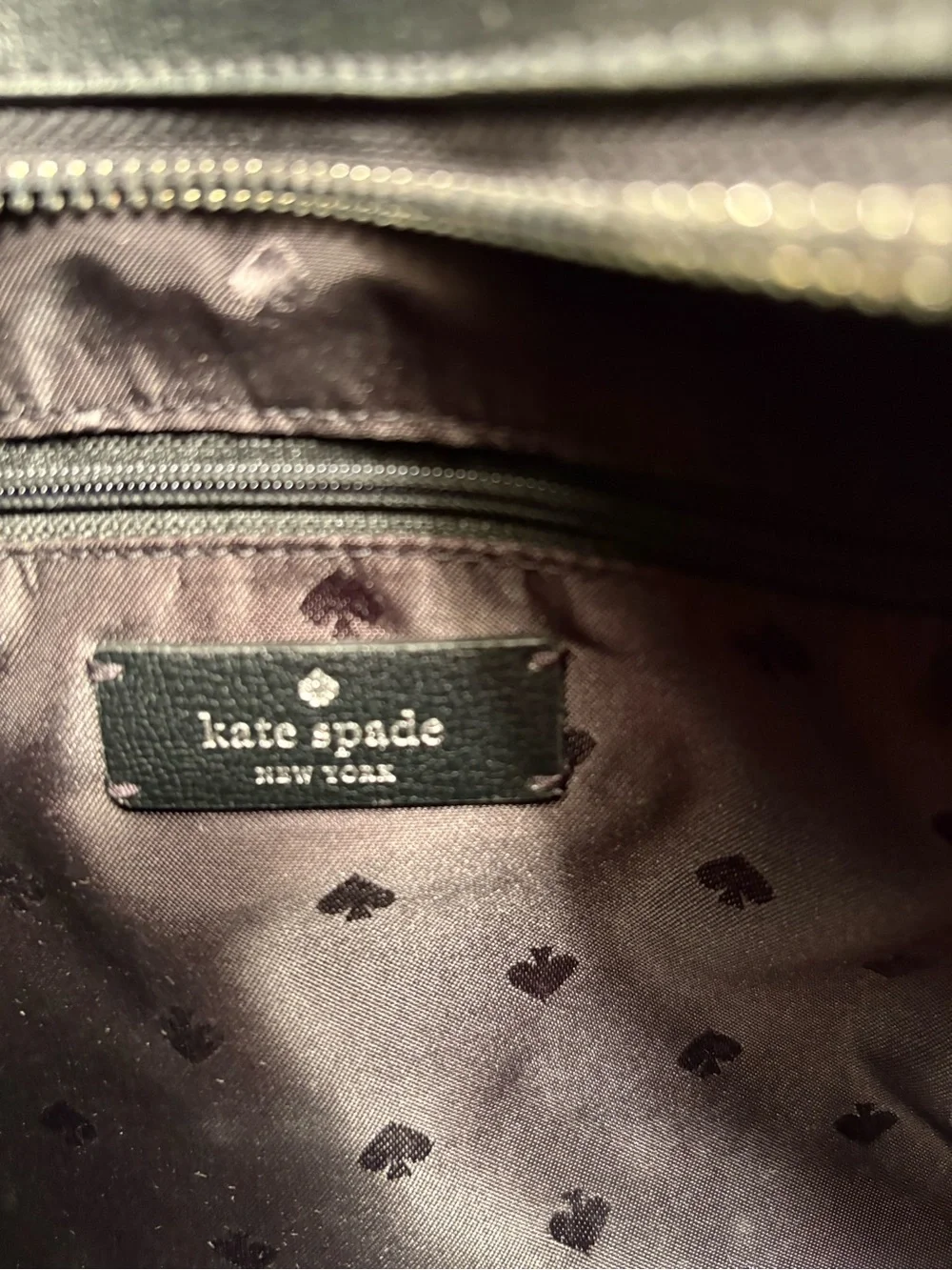 kate spade Black Tote with Spade-Print Interior